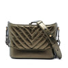 Chanel Small Chevron Quilted Metallic Aged Calfskin Gabrielle Crossbody Secondhand