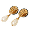 Chanel CC Gold Plated Resin and Faux Pearl Drop Clip On Earrings Secondhand