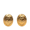 Chanel CC Gold Plated Oval Clip On Earrings Secondhand