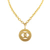 Chanel Gold Plated CC Braided Round Pendant Necklace Secondhand