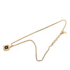 Dior Gold Plated Enamel Logo Round Pendant Necklace Secondhand