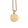 Dior Gold Plated Enamel Logo Round Pendant Necklace Secondhand