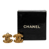 Chanel CC Gold Plated Quilted Clip On Earrings Secondhand