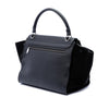 Celine Medium Drummed Calfskin and Suede Trapeze Satchel Secondhand
