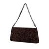 Chanel Embossed Suede Camellia Chain Pochette Secondhand