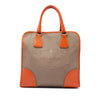 Prada Saffiano Trimmed Canvas Canapa Logo Satchel Secondhand
