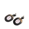 Hermès Buffalo Horn Lacquered and Palladium Plated Fidelio Village Drop Bullet Back Earrings Secondhand