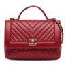 Chanel CC Chevron Calfskin Top Handle Flap Secondhand
