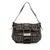 Secondhand Givenchy Leather Trimmed Monogram Denim Shoulder Bag