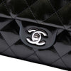 Chanel CC Quilted Patent Striated Flap Clutch with Chain Secondhand