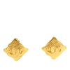 Chanel CC Gold Plated  Rhombus Clip On Earrings Secondhand
