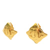 Chanel CC Gold Plated  Rhombus Clip On Earrings Secondhand