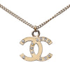 Chanel CC Gold Plated Enamel and Strass Pendant Necklace Secondhand