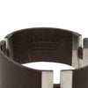 Chanel Debossed Leather and Brass Logo Cuff Bracelet Secondhand