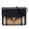 Burberry Small Leather and House Check Canvas Derby Macken Crossbody Secondhand
