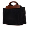 Prada Canvas Wood Handle Canapa Logo Satchel Secondhand