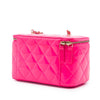 Chanel Small Quilted Patent Pearl Crush Vanity Case with Chain Secondhand