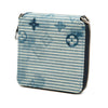 Louis Vuitton Monogram Denim Watercolor Hickory Stripes Compact Wallet on Strap Secondhand