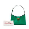 Ferragamo Leather Gancini Trifolio Shoulder Bag Secondhand