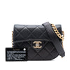 Chanel Mini CC Quilted Shiny Calfskin Round Moon Messenger Flap Secondhand
