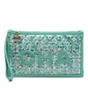 Chanel Quilted Tweed PVC Logo Wristlet Clutch Secondhand
