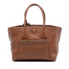 Prada Soft Calf Front Pocket Open Convertible Tote Secondhand