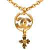 Chanel CC Gold Plated Cross Pendant Necklace Secondhand