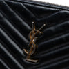 Saint Laurent Chevron Calfskin Monogram Zip A4 Pouch Secondhand