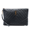Saint Laurent Quilted Chevron Leather Monogram Document Holder Secondhand