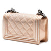 Chanel Small Quilted Perforated Metallic Lambskin Boy Flap Secondhand