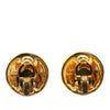 Chanel Gold Plated CC Round Clip On Earrings Secondhand