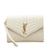 Saint Laurent Grain De Poudre Triquilt Monogram Envelope Clutch Secondhand