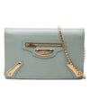 Secondhand Balenciaga Goatskin Motocross Metallic Edge Wallet on Chain