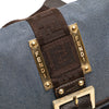 Fendi Zucca Trimmed Denim Buckle Flap Bag Secondhand
