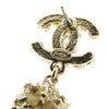 Chanel CC Gold Plated Rhinestone Embellished Drop Bullet Back Earrings Secondhand