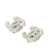 Chanel CC Silver Plated Faux Pearl Rhinestone Clip On Earrings Secondhand