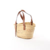 LOEWE Anagram Basket Small Raffia x Leather Handbag in Beige x Brown Secondhand