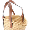 LOEWE Anagram Basket Small Raffia x Leather Handbag in Beige x Brown Secondhand