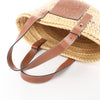 LOEWE Anagram Basket Small Raffia x Leather Handbag in Beige x Brown Secondhand