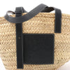 LOEWE Basket Medium Raffia x Leather Shoulder Bag in Beige x Black Secondhand