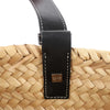 LOEWE Basket Medium Raffia x Leather Shoulder Bag in Beige x Black Secondhand