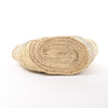 LOEWE Basket Medium Raffia x Leather Shoulder Bag in Beige x Black Secondhand