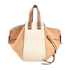 LOEWE Hammock Small Leather x Suede Handbag in Brown x Beige Secondhand