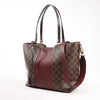 Louis Vuitton Jersey Damier x Leather 2Way Shoulder Bag in Brown x Burgundy N44021 Secondhand