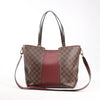 Louis Vuitton Jersey Damier x Leather 2Way Shoulder Bag in Brown x Burgundy N44021 Secondhand