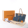 Secondhand Louis Vuitton Neverfull MM Monogram Denim Shoulder Bag in Blue M13192