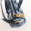 Secondhand Louis Vuitton Speedy Micro Monogram Denim Handbag in Blue