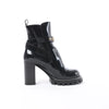 Secondhand Louis Vuitton Star Trail Line 21 years Monogram Patent Leather Ankle Boots in Black MA0231, Size 38 EU