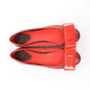 Secondhand Louis Vuitton x Yayoi Kusama Bow 12 years Leather Polka Dot Ballet Flats in Red x Black, Size 38.5 EU