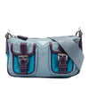Prada Saffiano Trimmed Tessuto Front Pocket Zip Top Shoulder Bag Secondhand